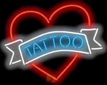 Tattoo with Heart Neonkyltti