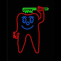 Teeth With Green Tooth Brush Neonkyltti