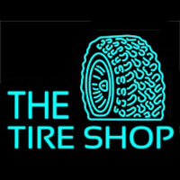 The Tire Shop Turquoise Logo Neonkyltti