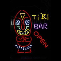 Ti Ki Bar Cocktails Open Aboriginal Man Neonkyltti
