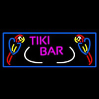 Tiki Bar Parrot With Blue Border Neonkyltti