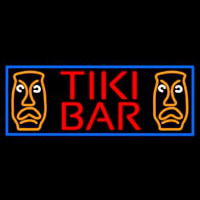 Tiki Bar Sculpture With Blue Border Neonkyltti