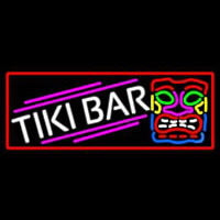 Tiki Bar Sculpture With Red Border Neonkyltti