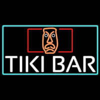 Tiki Bar Sculpture With Turquoise Border Real Neon Glass Tube Neonkyltti