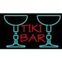 Tiki Bar With Two Martini Glasses Neonkyltti