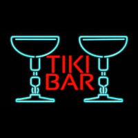 Tiki Bar with Two Martini Glasses Real Neon Glass Tube Neonkyltti