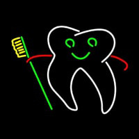 Tooth With Brush Logo Neonkyltti