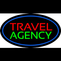 Travel Agency Blue Oval Neonkyltti