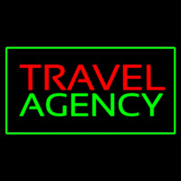 Travel Agency Green Rectangle Neonkyltti