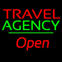 Travel Agency Open Green Line Neonkyltti