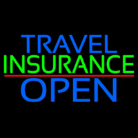 Travel Insurance Open Block Red Line Neonkyltti
