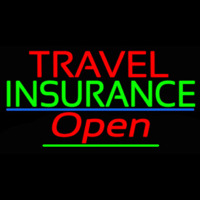 Travel Insurance Open With Blue Line Neonkyltti