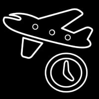 Travel Time Airplane Icon Neonkyltti