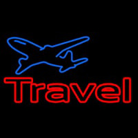 Travel With Plane Icon Neonkyltti