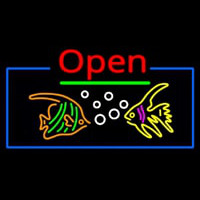 Tropical Fish Logo Open Neonkyltti