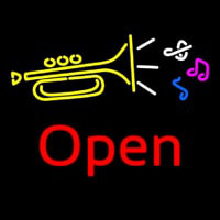 Trumpet Logo Open Neonkyltti