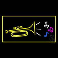 Trumpet Logo Rectangle Yellow Neonkyltti