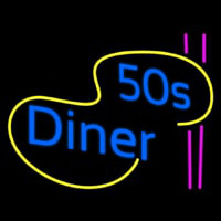 Turquoise 50s Diner Pink Lines Neonkyltti