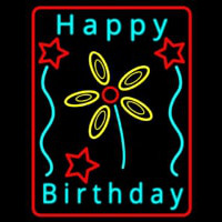 Turquoise Happy Birthday Neonkyltti