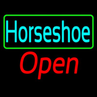 Turquoise Horseshoe Open With Border Neonkyltti