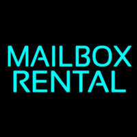 Turquoise Mailbo  Rental Block Neonkyltti