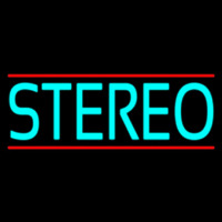 Turquoise Stereo Block Red Line Neonkyltti