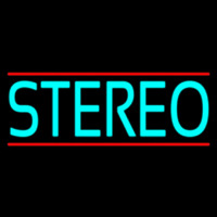 Turquoise Stereo Block Red Line Neonkyltti