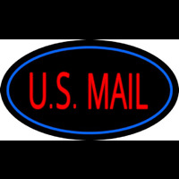 Us Mail Oval Blue Neonkyltti