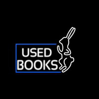 Used Books With Rabbit Logo Neonkyltti