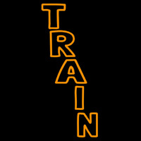 Vertical Orange Train Neonkyltti