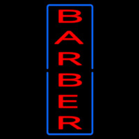 Vertical Red Barber With Blue Border Neonkyltti