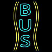 Vertical Turquoise Bus Neonkyltti
