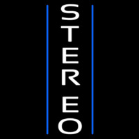 Vertical White Stereo Block Blue Line 1 Neonkyltti