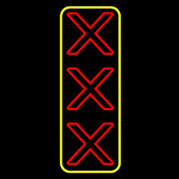 Vertical X   With Yellow Border Neonkyltti