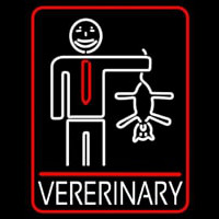 Veterinary Man And Cat Logo Neonkyltti
