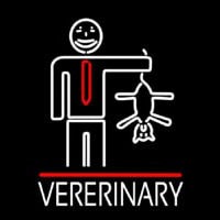 Veterinary Man And Cat Logo Neonkyltti