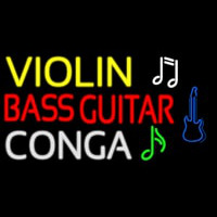 Violin Bass Guitar Conga 2 Neonkyltti