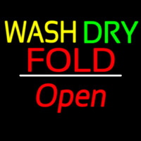 Wash Dry Fold Open White Line Neonkyltti