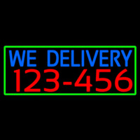 We Deliver Phone Number With Green Border Neonkyltti