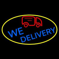 We Deliver Van Oval With Yellow Border Neonkyltti