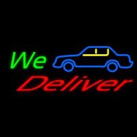 We Deliver With Car Neonkyltti