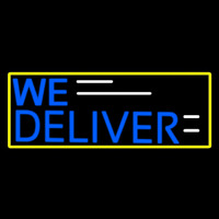 We Deliver Yellow Border Neonkyltti