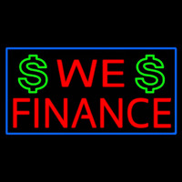 We Finance Dollar Logo Blue Border Neonkyltti