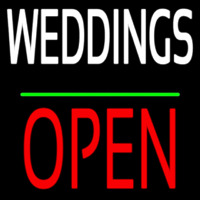 Weddings Block Open Green Line Neonkyltti