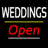 Weddings Open Yellow Line Neonkyltti