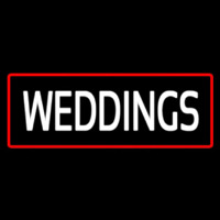 Weddings Rectangle Red Neonkyltti