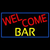 Welcome Bar With Blue Border Neonkyltti