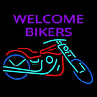 Welcome Bikers With Bike Neonkyltti