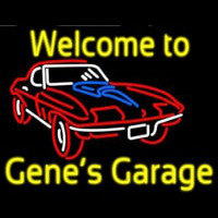 Welcome to Genes Garage Car Logo Neonkyltti