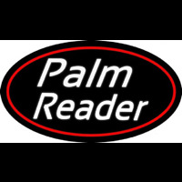 White Cursive Palm Reader Neonkyltti